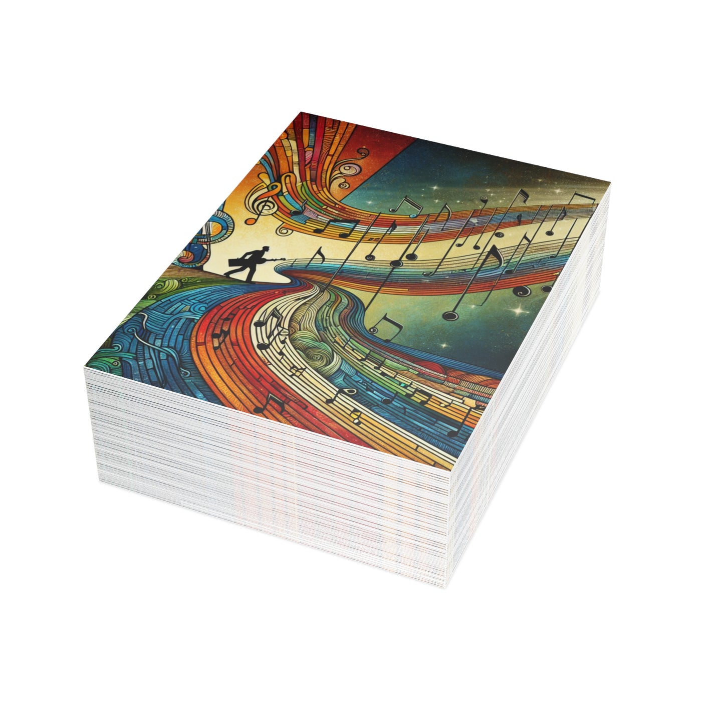 Musical Art Postcard Bundle - Vibrant Music-themed Cards for Gift Giving