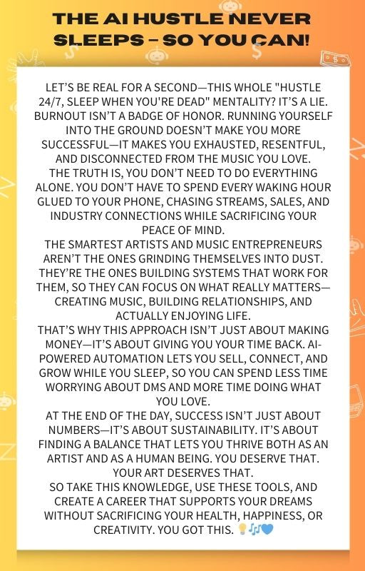 Chatbot & Chill : Sell Your Music, Merch & Services While You Sleep with AI-Powered DM$